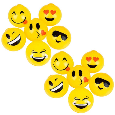 Kicko Sticky Splat Emoticon Ball - Set of 12-2.5 Inch Funny Squishy Emoji Balls in Vibrant