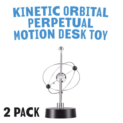 Kicko Kinetic Orbital Perpetual Motion Desk Toy - 2 Pack, 7 Inch - for Home, School