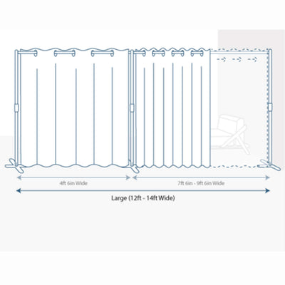 End2End Room Divider Kit - Large A, 8ft Tall x 12ft - 14ft Wide, Blue Stripe (Room