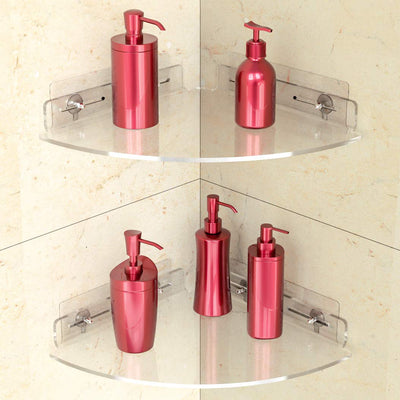 Vdomus adhesive suction sticker for no drilling 2 tier corner shower caddy