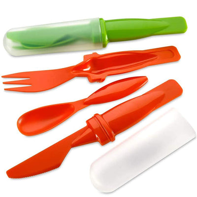 Katzco Plastic Camping Cutlery Set - 2 Pack - for Hiking, Climbing, Biking, Outdoors