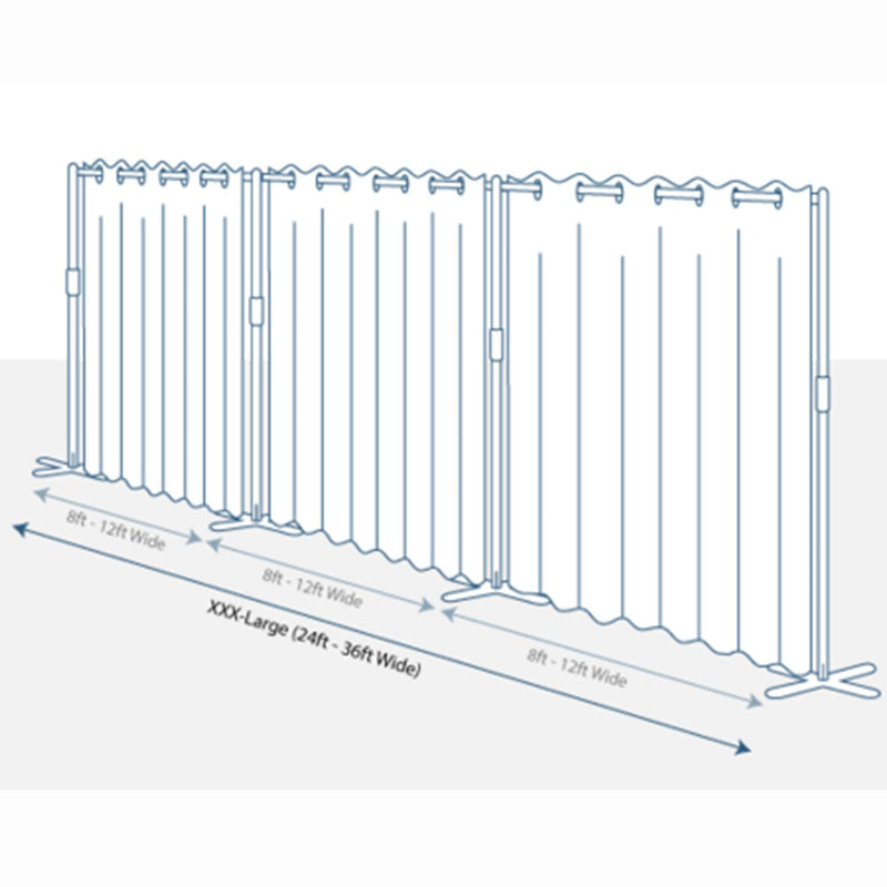 End2End Room Divider Kit - XXX-Large B, 9ft Tall x 24ft - 36ft Wide, Natural White (Room