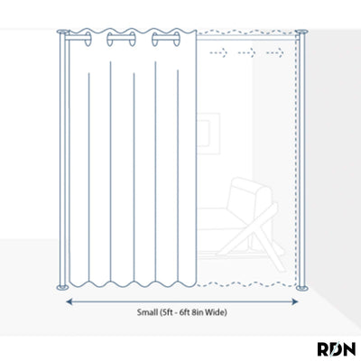 Zenfinit Room Divider Kit - Small B, 9ft Tall x 5ft - 6ft 8in Wide, Skylights (Room