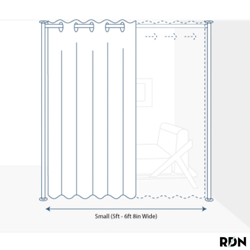 Zenfinit Room Divider Kit - Small A, 8ft Tall x 5ft - 6ft 8in Wide, Skylights (Room