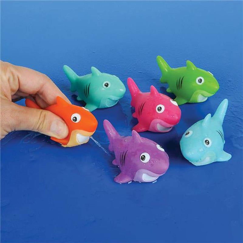 Kicko Shark Water Toys - 12 Pack, 2 Inch Assorted Rubber Squirt Games - Bath Toys, Summer