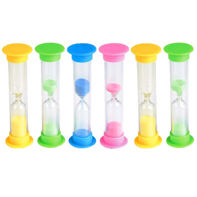 Kicko 2 Minute Sand Times Timers - 6 Pack - Hourglass Clock - for Party Favors, Kids Toys