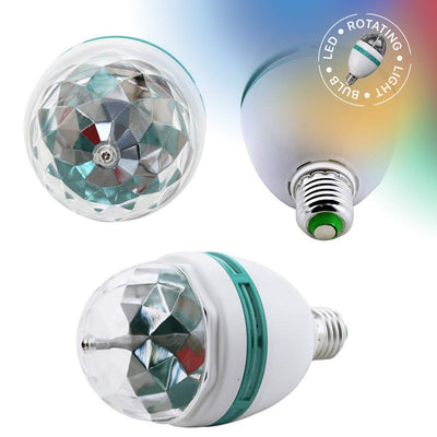 Kicko LED Rotating Light Bulb - Multicolor Party Light Bulbs  3 Pack of Disco Lights