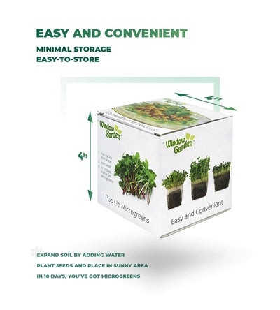 Window Garden Microgreens Grow Kit - Assorted Microgreen Seeds, Indoor Starter Growing Kit