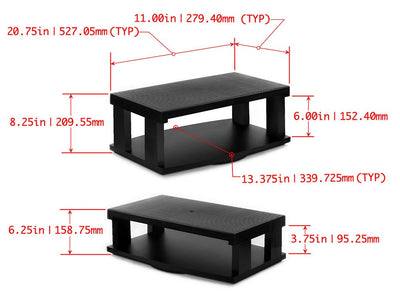 Aleratec 2-Tier Lcd | Led Tv Stand Entertainment Stand | Adjustable Height Rack