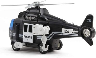 Friction Powered Emergency Police Rescue Vehicles Toy Set, Includes Police Car