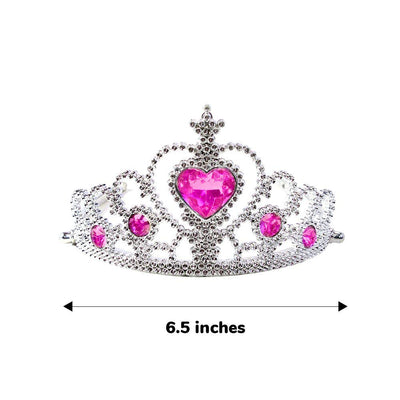 Kicko Tiaras with Pink Heart Stones - 12 Adjustable Pieces - for Kids, Girls, Women