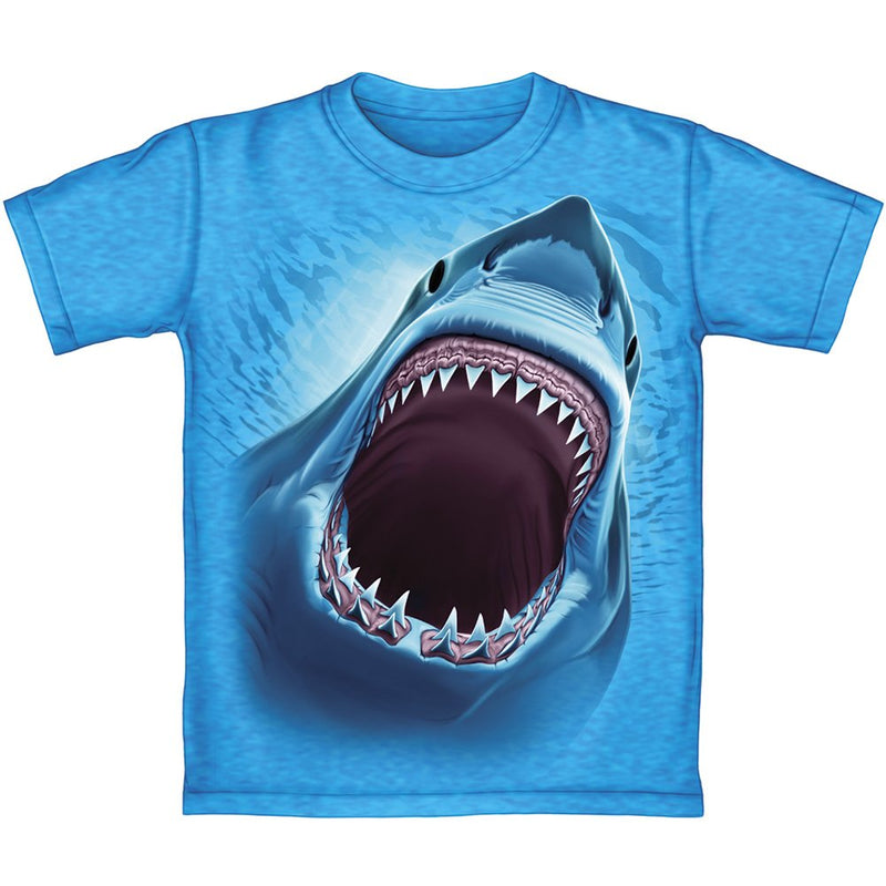 Great White Shark Turquoise Heathered Adult Tee Shirt (Adult XXL