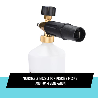 Pressure Washer Foam Cannon With 1/4in Quick Connector, 1 L, 5 Nozzle Tips - Car