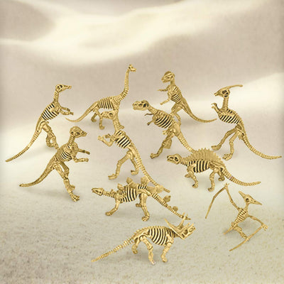 Kicko Assorted Dinosaur Fossil Skeleton 3D Toys - 6 to 7 Inch Figures -12 Pieces -