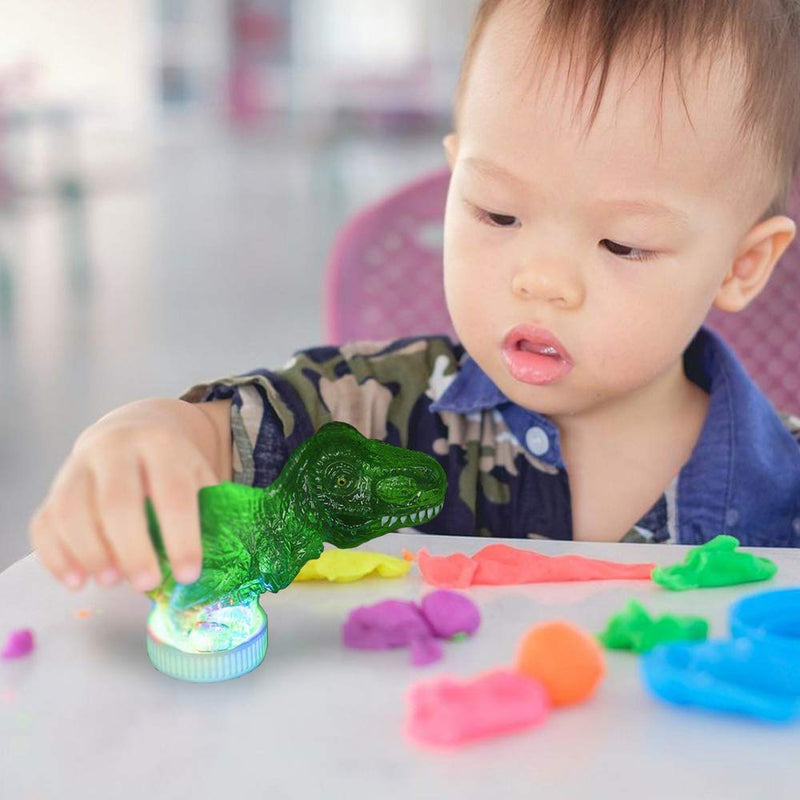 Kicko T-Rex Light-up Gooey Slime - 6 Pack - Moldable Putty in Dinosaur-Shaped Container