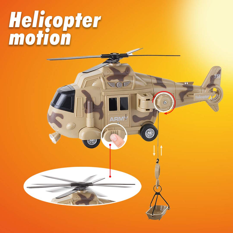 Military Action Figures and Vehicles Set - Army Helicopter Toy, Military Truck, Army