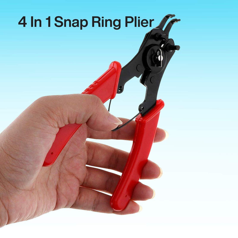 Katzco Strong Snap Ring Pliers - 2 Pack- 4-in-1 Heavy-Duty Specialty Tools