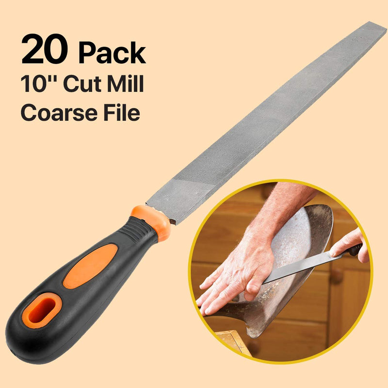 Katzco Coarse Cut Mill File - 1 Pack - 10 Inches - for Metalworking, Grinding, Sanding