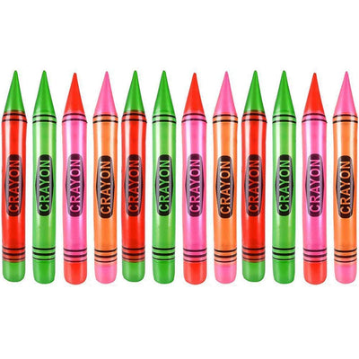 Kicko Inflatable Crayons - 12 Pack - 24 Inch - for Kids, Party Favors, Stocking Stuffers