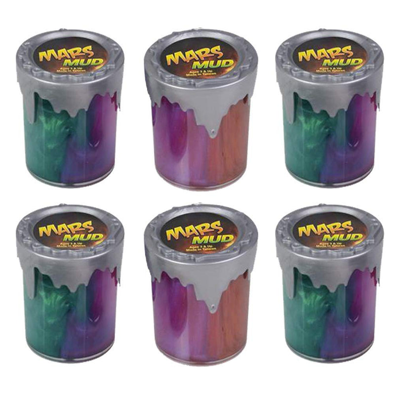 Kicko Mars Mud Putty - 6 Pack Marble Putty - Educational Fidget Toy Ideal for Relaxation