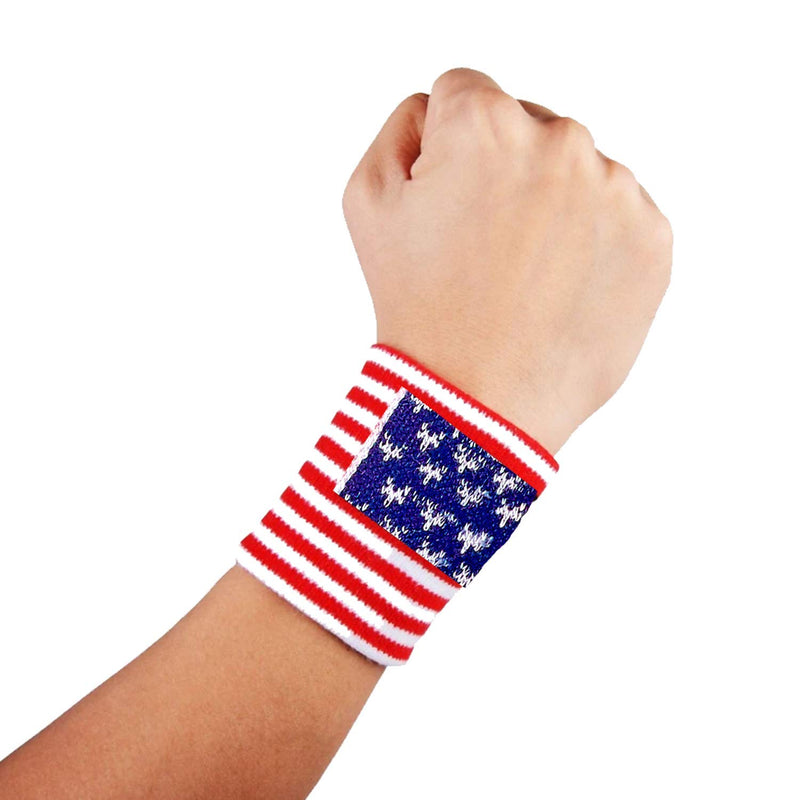 Kicko American Flag Wrist Bands - 12 Pack - for Kids, Party Favors, Stocking Stuffers