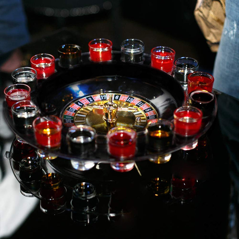 Kicko 13 Inch Spin and Shot Roulette - Casino-Style Drinking Game Set - Great Party