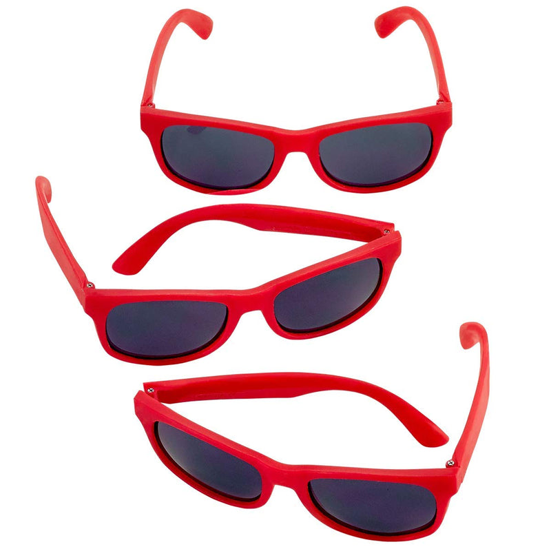 Kicko Red Sunglasses - 3 Pack, Unisex - for Daily Wear, and High Fashion Accessories