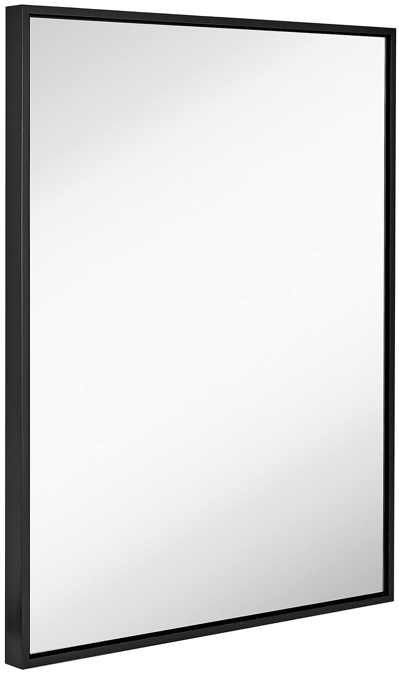 Clean Large Modern Black Frame Wall Mirror 30" X 40" Contemporary Premium Silver Backed