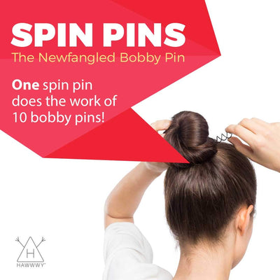 Hawwwy 110 Ultimate Bobby Pins, Includes 10 Spin Pins and 100 Bobby Pins In Cute Storage