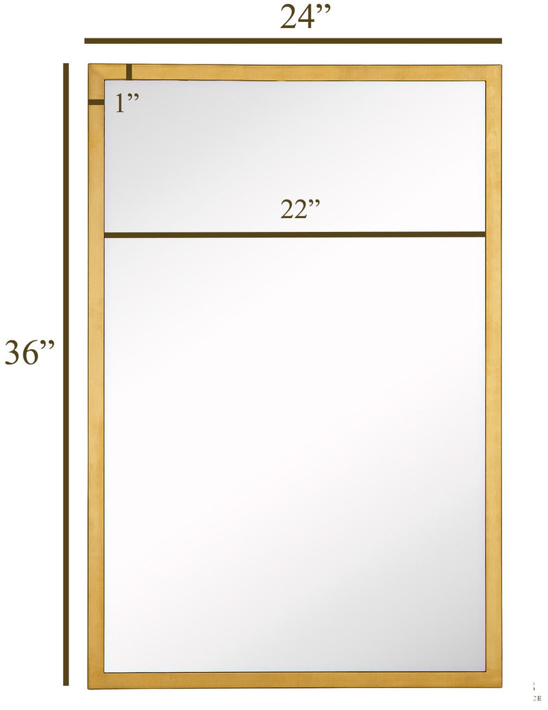 Commercial Grade Contemporary Industrial Strength Wall Mirror Brushed Gold Metal