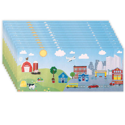 Kicko Make a Rural and Urban Sticker - Set of 12 Huge Stickers Scene for Birthday Treat