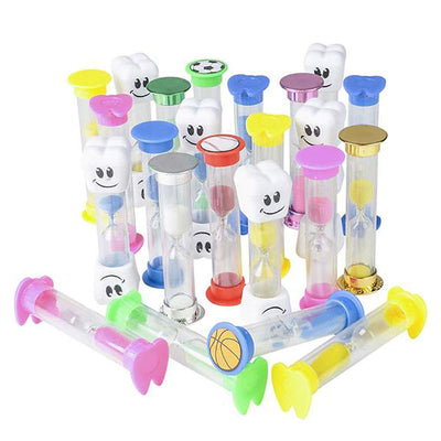 Kicko Hourglass Sand Timer - 72 Pack Dental Cleaning Kits - Assorted - 2 Minute Sandglass