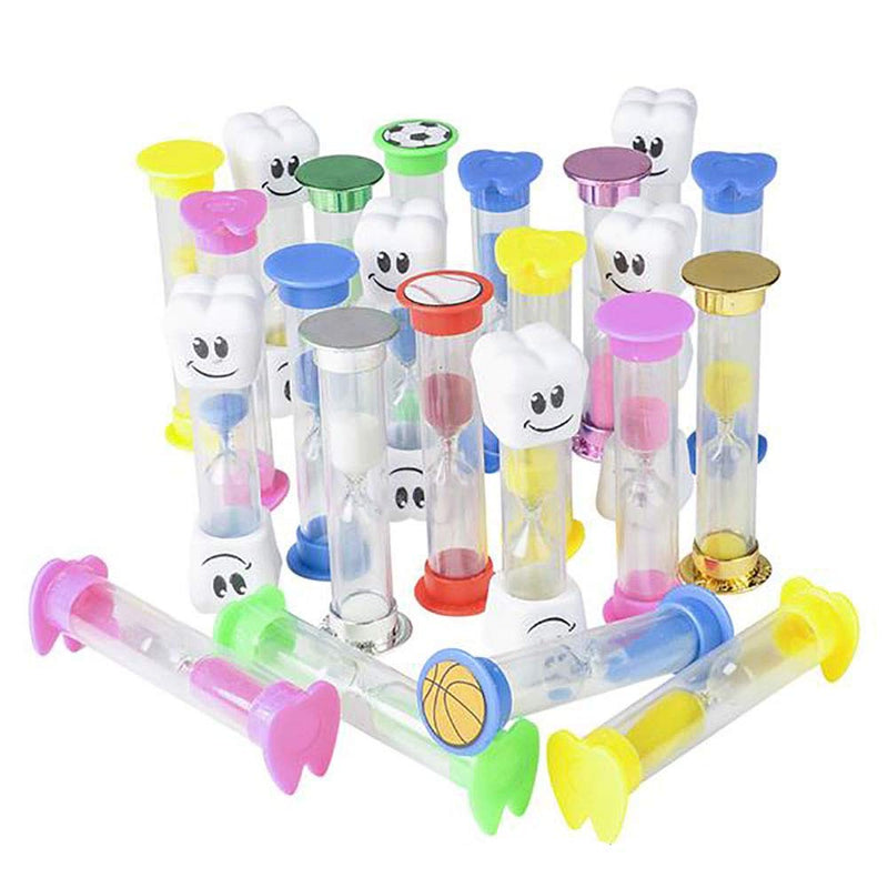 Kicko Hourglass Sand Timer - 72 Pack Dental Cleaning Kits - Assorted - 2 Minute Sandglass