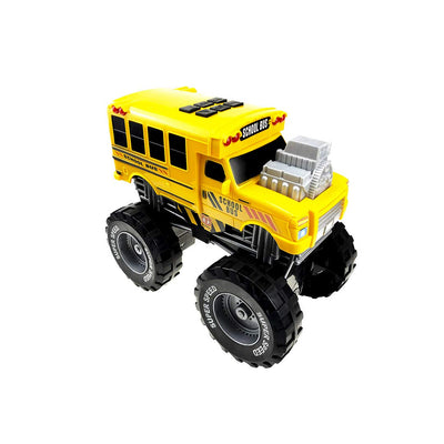 Monster Truck with Lights and Sounds, School Bus Vehicle Toy, for Boys and Girls Ages 3+