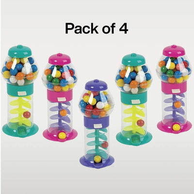 Kicko Twirling Gumball Machines - 4 Pack - 9.75 Inch Candy Dispenser - Swirl Style Tank