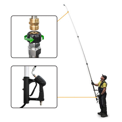 EDOU 4,000 PSI High Pressure Washer Extension Wand Telescoping Lance 6' - 18' 1/4''