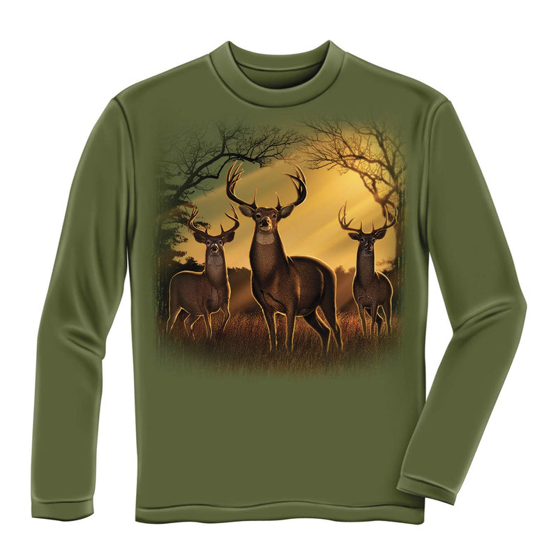 Deer Herd In Sunrise Longsleeve Adult Tee Shirt Adult Small