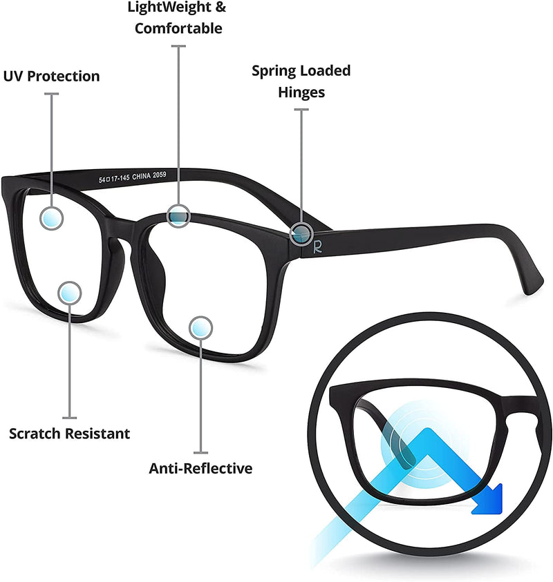 Blue-Light-Blocking-Reading-Glasses-Black-0-00-Magnification-Computer-Glasses