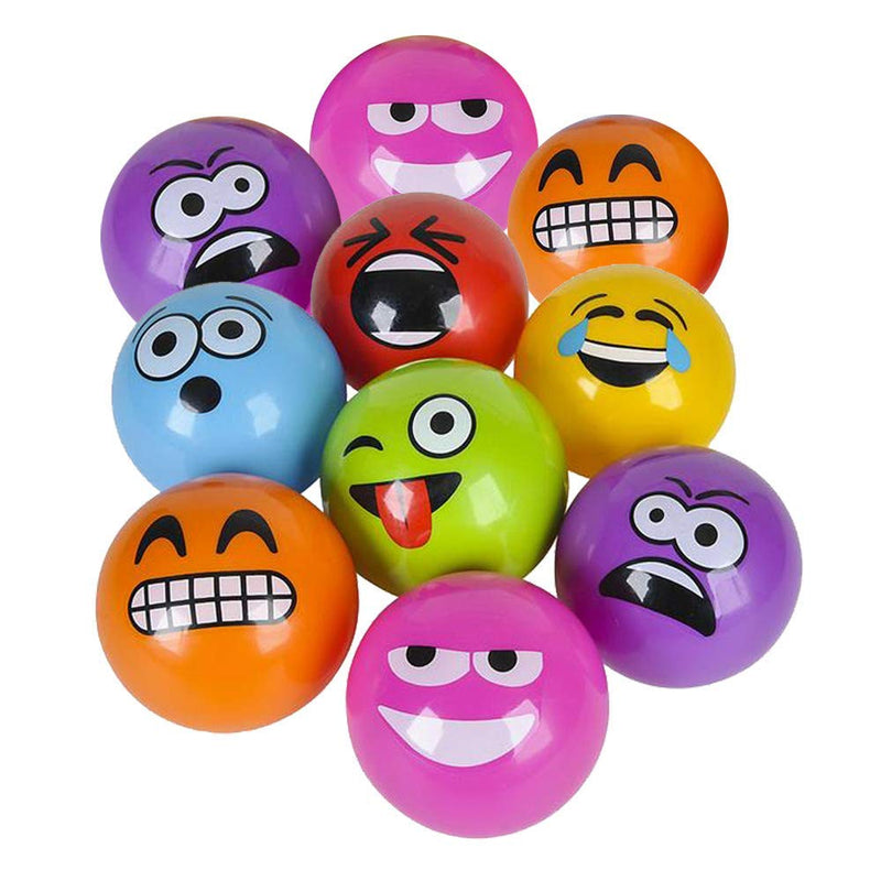 Kicko Vinyl Emoticon Ball - Set of 10 5 Inch Emoji Play Balls with Emoticon Design