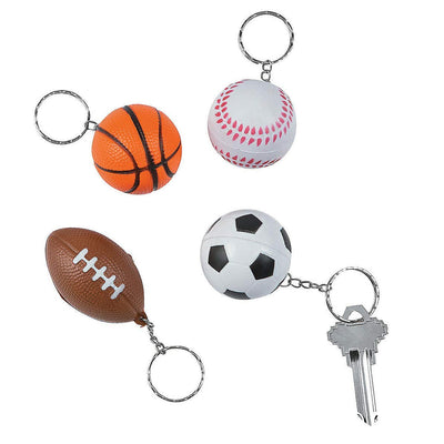 Kicko Sports Ball Keychain - 48 Pack - Assorted Bag Charm - Party Favor, World Cup Fan