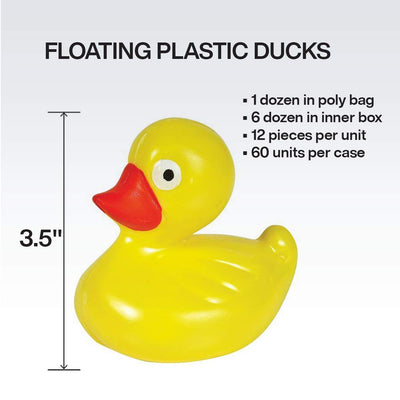 Kicko Plastic Ducks - 12 Pack - Assorted, 2 Inch - Floating Ducks for Kids Party Favors