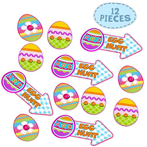 Kicko Easter Egg Hunt Cutout Decorations - 6 Pieces - 7 and 14 Inches - for Kids, Party