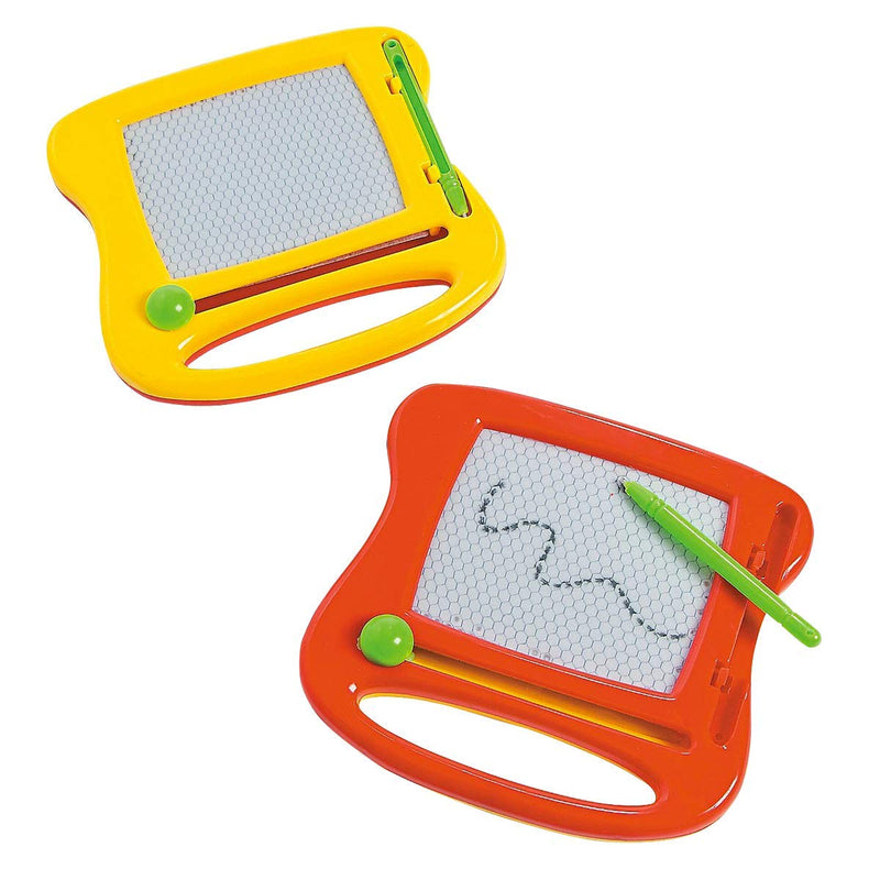 Kicko Mini Doodle Boards - 2 Pack, 4.25 Inches - Red, Yellow, Colors May Vary - Reusable