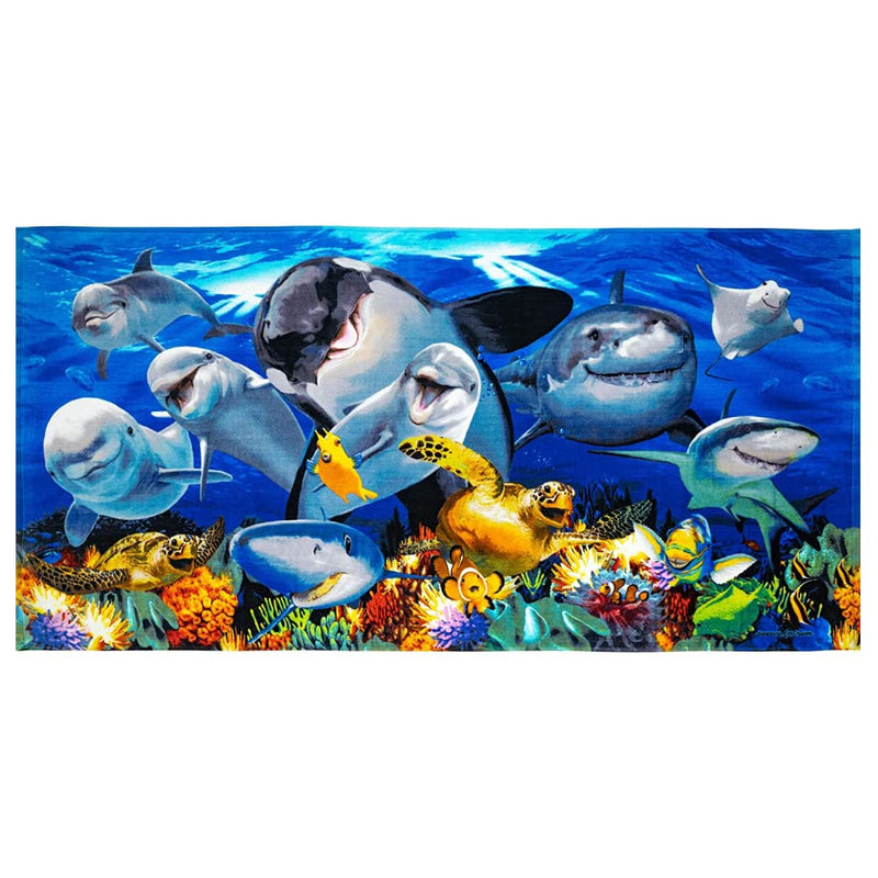 Selfie Super Soft Plush Cotton Beach Bath Pool Towel (Ocean Animals