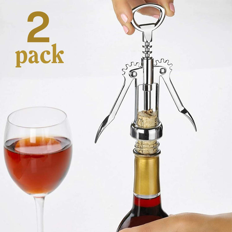 Kitch N Wares Wine Opener - 2 Pack, Premium All-in-One Wine Corkscrew and Bottle Opener