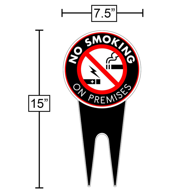 No Smoking Sign Yard Sign 7.5 X 15 Inches - Lawn Sign - All in One Easy Installation