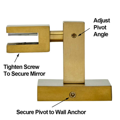 Hamilton Hills Square Black Pivot Mirror Hardware Tilting Anchors for Mirror or Picture