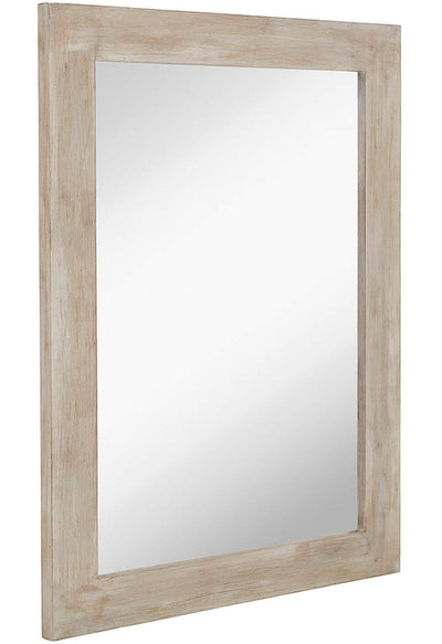 Hamilton Hills White Washed Wood Framed Mirror 30" x 40" Vanity Mirror Rustic Beach Feel