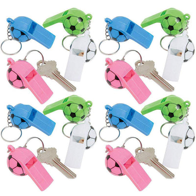 Kicko Soccer Ball Keychain - 16 Pack - Assorted Bag Charm - Party Favor, Survival