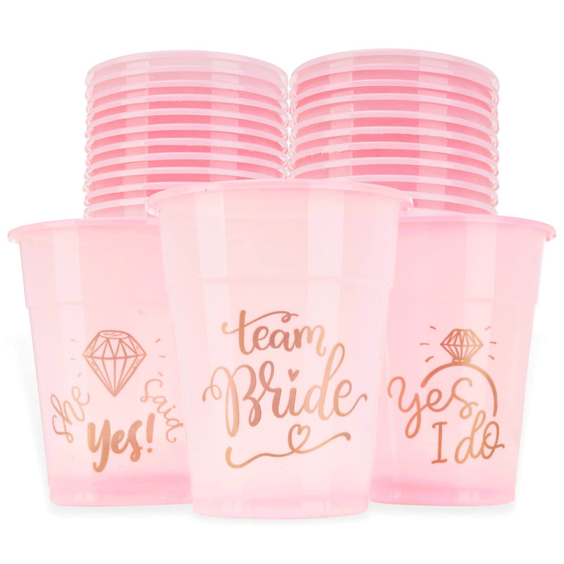 Bachelorette Party Cups - 25 Bridal Shower Decorations - Mega Party Pack Of "Team Bride"